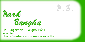 mark bangha business card